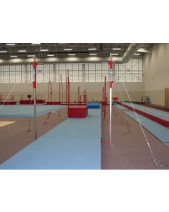 Height adjustable training high bar - floor mounted