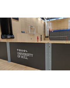 Sports hall rebound screen graphics branding