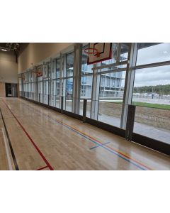 Transparent polycarbonate sports hall rebound boards