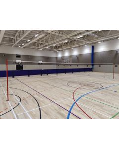 Socketed Multinet. Multi height practice net for volleyball, badminton and short tennis