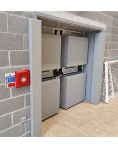 Sports hall fire exit door padding