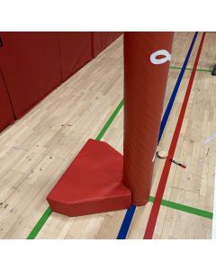 Floor anchored competition netball posts base padding