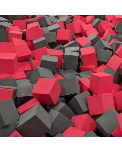 Pit foam cubes for foam filled dismount pits - red and grey