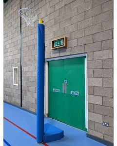 Floor anchored competition netball posts base padding