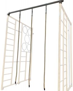 Climbing ropes added to a pair of hinged timber climbing frames to create a Southampton Cave