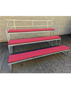 Galvanised transportable spectator seating with cushions