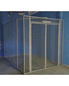 Mesh storage cage for sports hall secure storage