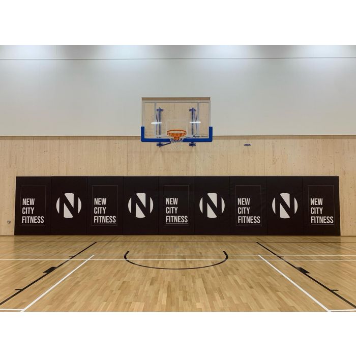 Basketball end wall impact padding