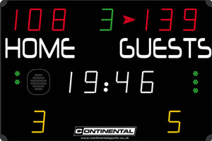 Multi sports electronic scoreboard from Continental Sports Ltd - COMPACT range