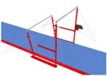 Fold-up coaching platform for uneven bars