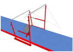 Fold-up coaching platform for uneven bars