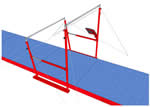 Fold-up coaching platform for uneven bars