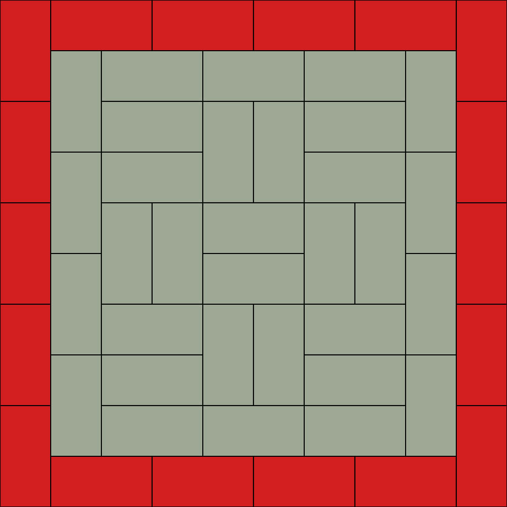 10m x 10m judo area in red and green