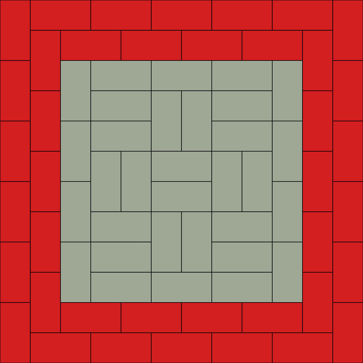 12m x 12m judo area in green and red