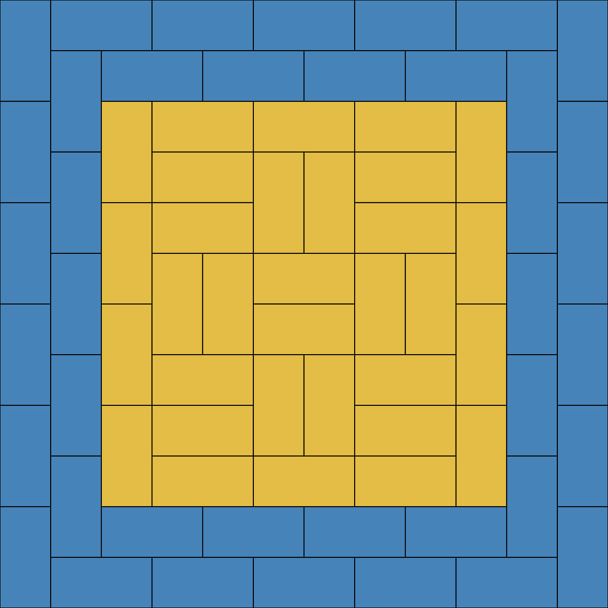 12m x 12m judo area in blue and yellow