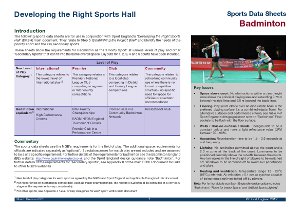 Sport England data sheet - badminton