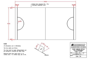 Tchoukball court dimensions