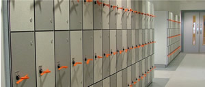 Lockers - solid grade laminate - chequerboard