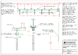 Overhead rope trackway with climbing ropes and rope ladder