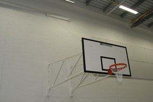 Sports hall walls white