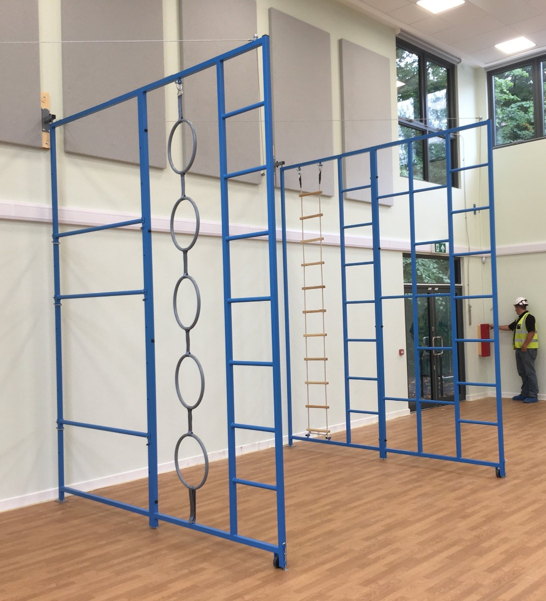 Two-in-One steel wall hinged climbing frame