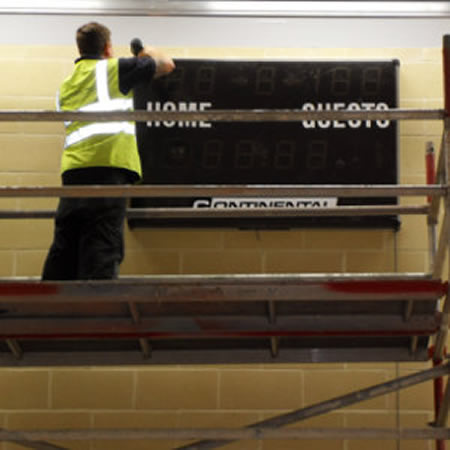 Scoreboard / shot-clock or clock installation